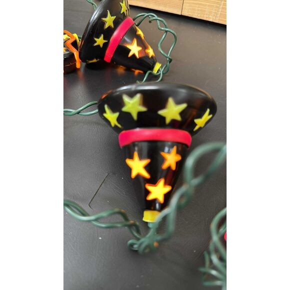 Vintage Blow Mold Witch Shoes Halloween String Lights Works - Picture 4 of 6